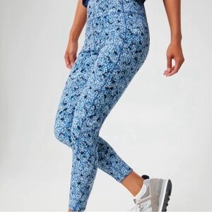 Tuckernuck Leggings Womens Size Medium Large Blue Floral